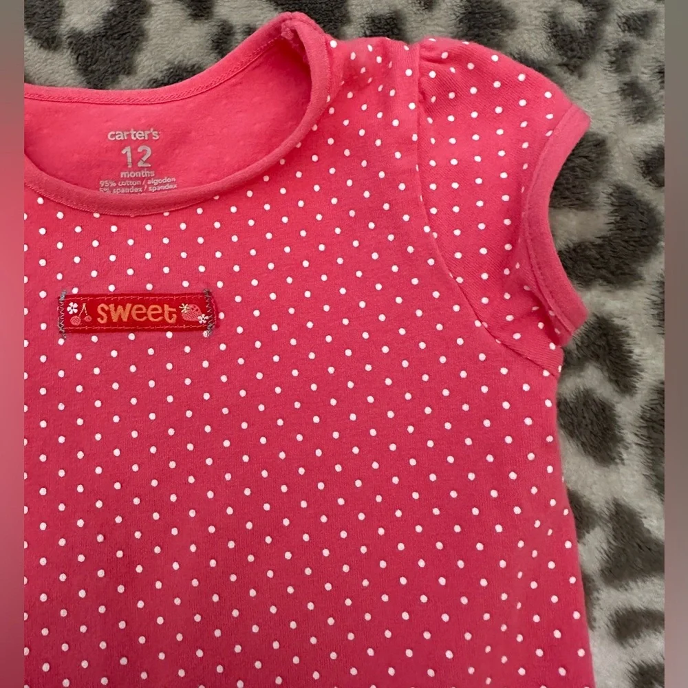 Carter’s Polka Dot Graphic Tee in Pink Size 12 months